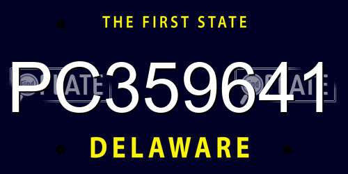 PC359641 Delaware License Plate