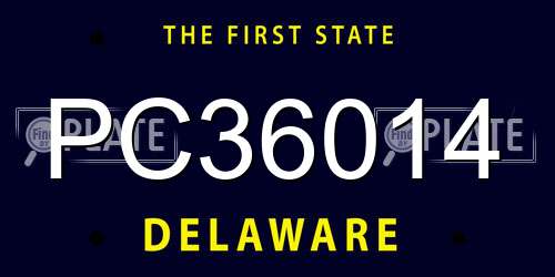 PC36014 Delaware License Plate
