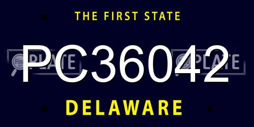 PC36042 Delaware License Plate