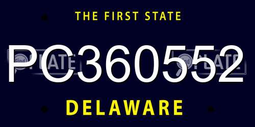 PC360552 Delaware License Plate