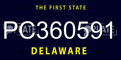 PC360591 Delaware License Plate