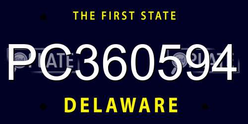 PC360594 Delaware License Plate
