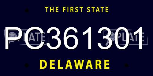 PC361301 Delaware License Plate