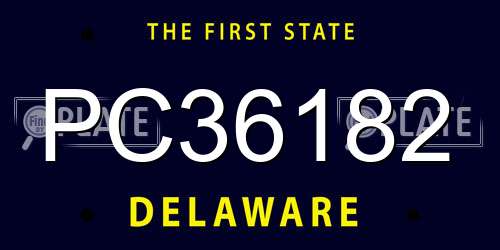 PC36182 Delaware License Plate