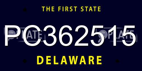 PC362515 Delaware License Plate