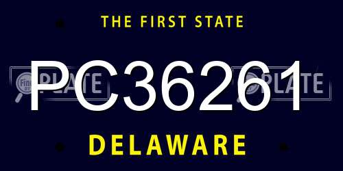 PC36261 Delaware License Plate