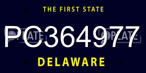 PC364977 Delaware License Plate