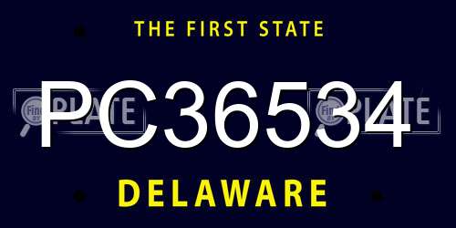 PC36534 Delaware License Plate