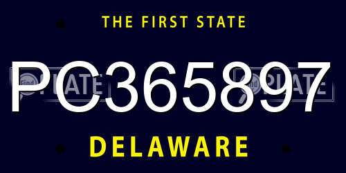 PC365897 Delaware License Plate