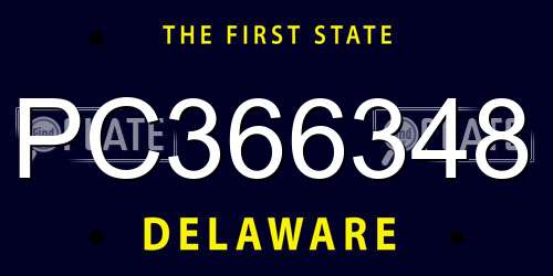 PC366348 Delaware License Plate