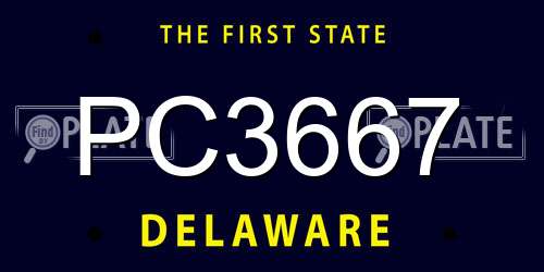 PC3667 Delaware License Plate