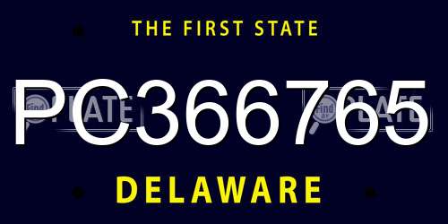 PC366765 Delaware License Plate