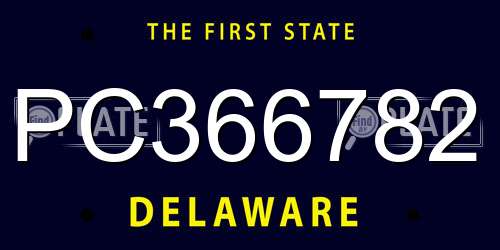 PC366782 Delaware License Plate