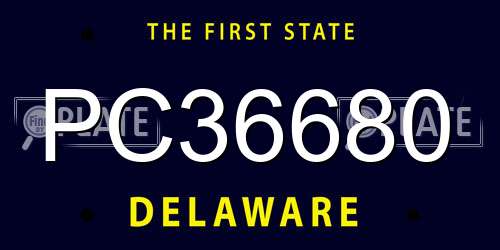 PC36680 Delaware License Plate