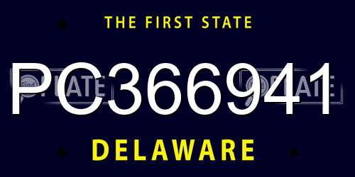 PC366941 Delaware License Plate