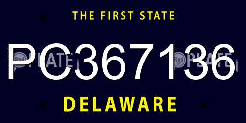 PC367136 Delaware License Plate