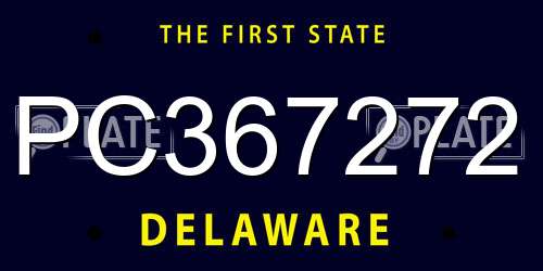 PC367272 Delaware License Plate