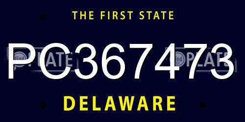 PC367473 Delaware License Plate