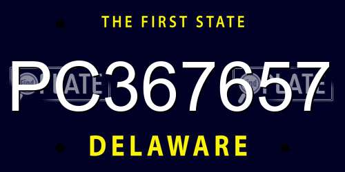 PC367657 Delaware License Plate
