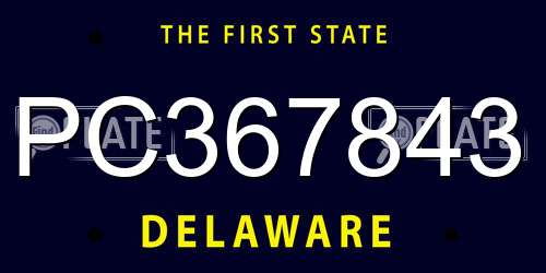 PC367843 Delaware License Plate