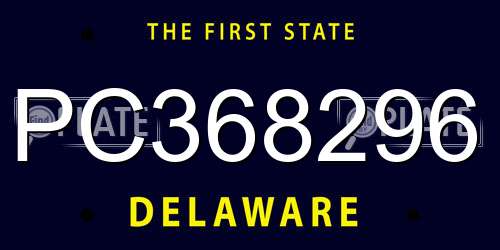 PC368296 Delaware License Plate