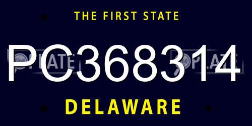 PC368314 Delaware License Plate