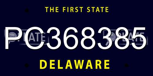 PC368385 Delaware License Plate