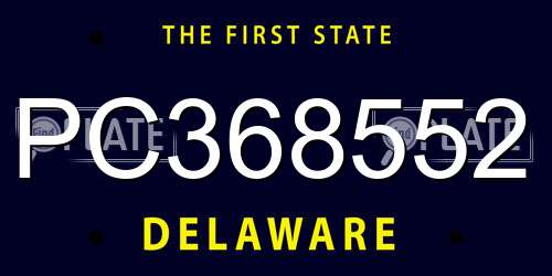 PC368552 Delaware License Plate