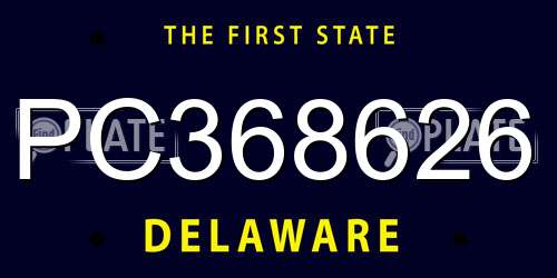PC368626 Delaware License Plate