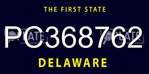 PC368762 Delaware License Plate