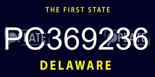 PC369236 Delaware License Plate