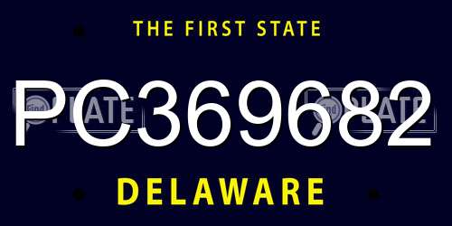 PC369682 Delaware License Plate