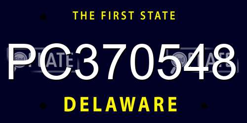 PC370548 Delaware License Plate