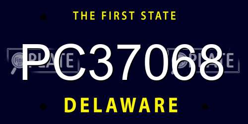 PC37068 Delaware License Plate