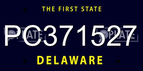 PC371527 Delaware License Plate