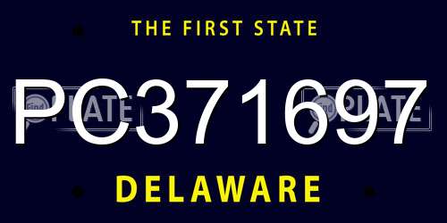 PC371697 Delaware License Plate