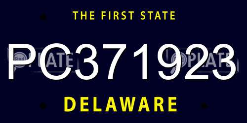 PC371923 Delaware License Plate