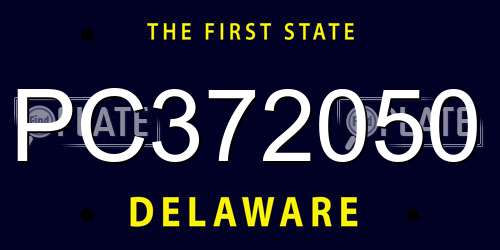 PC372050 Delaware License Plate