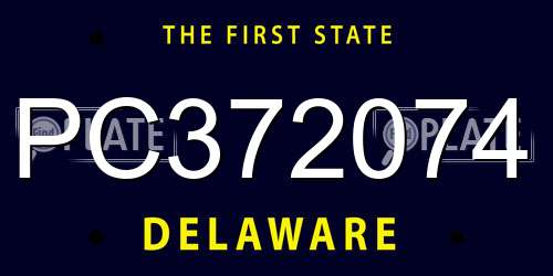 PC372074 Delaware License Plate