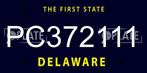 PC372111 Delaware License Plate