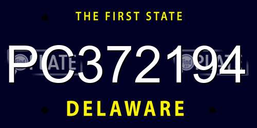 PC372194 Delaware License Plate