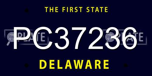 PC37236 Delaware License Plate