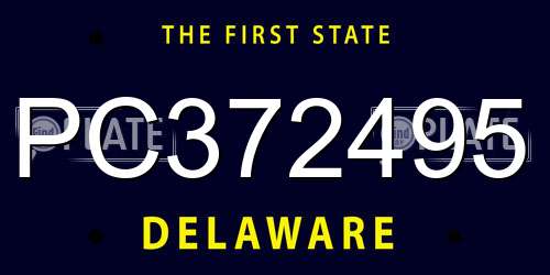 PC372495 Delaware License Plate