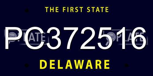 PC372516 Delaware License Plate
