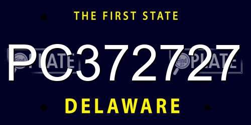 PC372727 Delaware License Plate