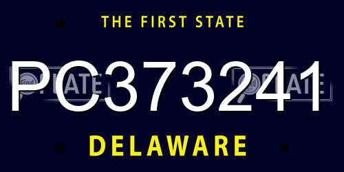 PC373241 Delaware License Plate