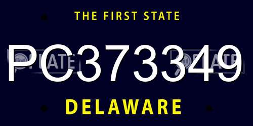 PC373349 Delaware License Plate