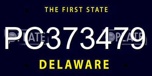 PC373479 Delaware License Plate