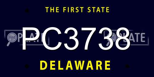 PC3738 Delaware License Plate