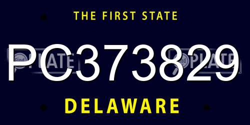 PC373829 Delaware License Plate